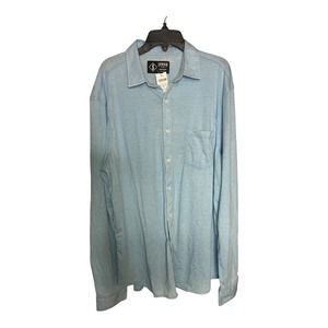 NWT Indigo Star Button Up Shirt MEDIUM Mens Long Sleeve Sky Blue Cotton Blend